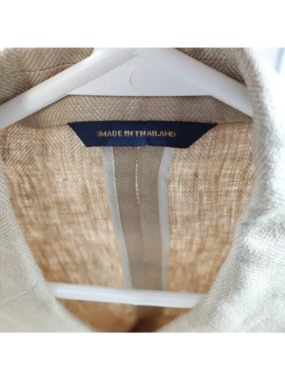 Brooks Brothers 1818 Blazer 43R Beige Linen Half Lined Fitzgerald Baird McNutt